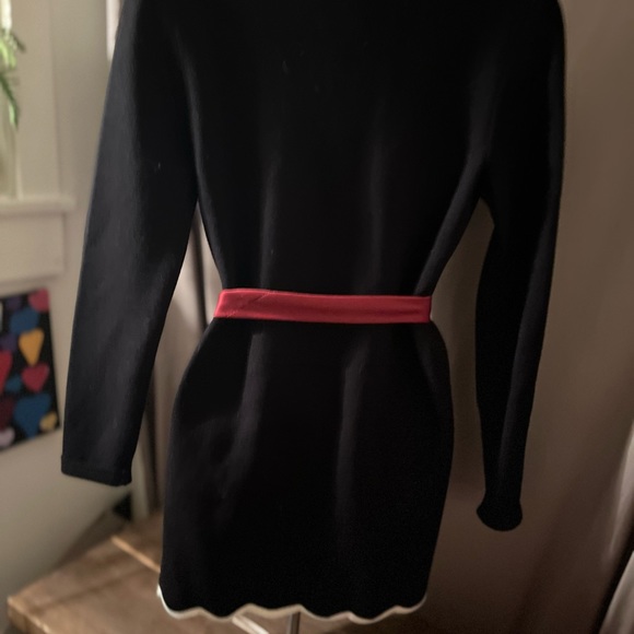 Talbots open black cardigan with white trim size POS belt not included - Picture 6 of 10